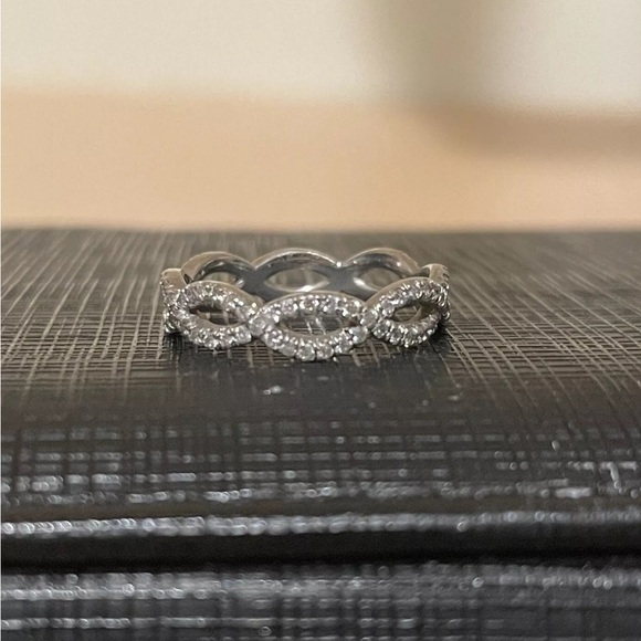 Diamond Infinity Eternity Band Size 4 Platinum PT950 - Picture 4 of 8